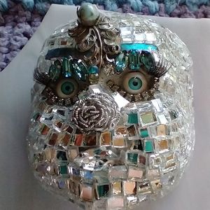 Art Gothic micro mosaic mixed media jewelry & mirror wall hanging Gothcore